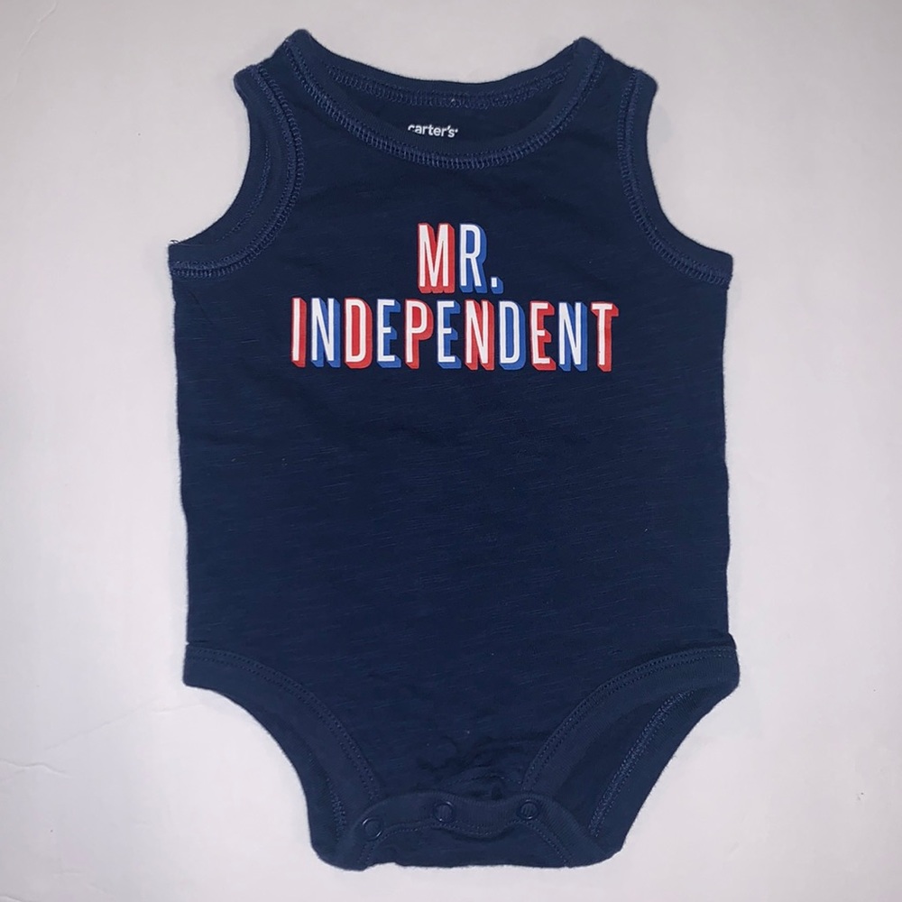 Carter’s Mr. Independent sleeveless onesie, 3 mos